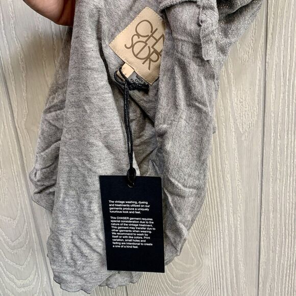 Chaser Gray Sparkle Glitter Tank Medium NWT - Picture 7 of 7